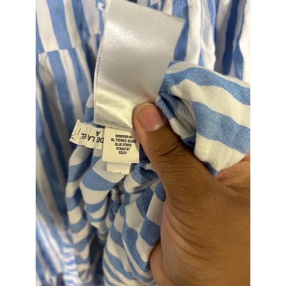 Old Navy Dress Womens Extra Large Blue Striped Tiered Maxi Sundress Nautical - Picture 5 of 11
